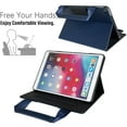 thumbnail image 3 of Case for iPad Pro 10.5" 2017 / Air 3rd Gen 10.5" 2019 / 7th / 8th / 9th, Classic PU Leather Nylon Hand Strap, Card Slots Kickstand Zipper Pocket Handbag Heavy Duty Protection Rugged Cover, Darkblue, 3 of 7
