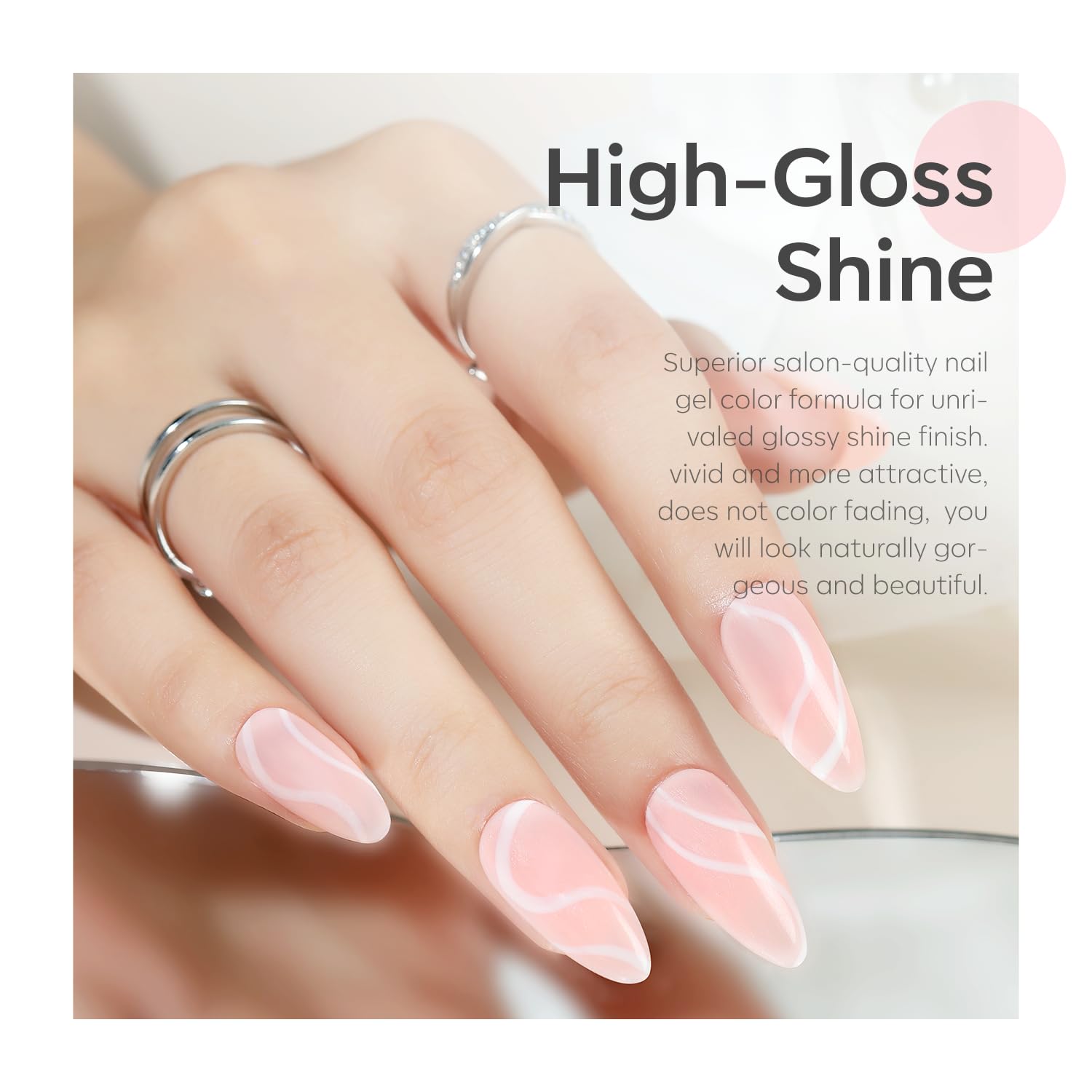 Modelones Gel Nail Polish Set, 6 Colors Nude Pink photo 5