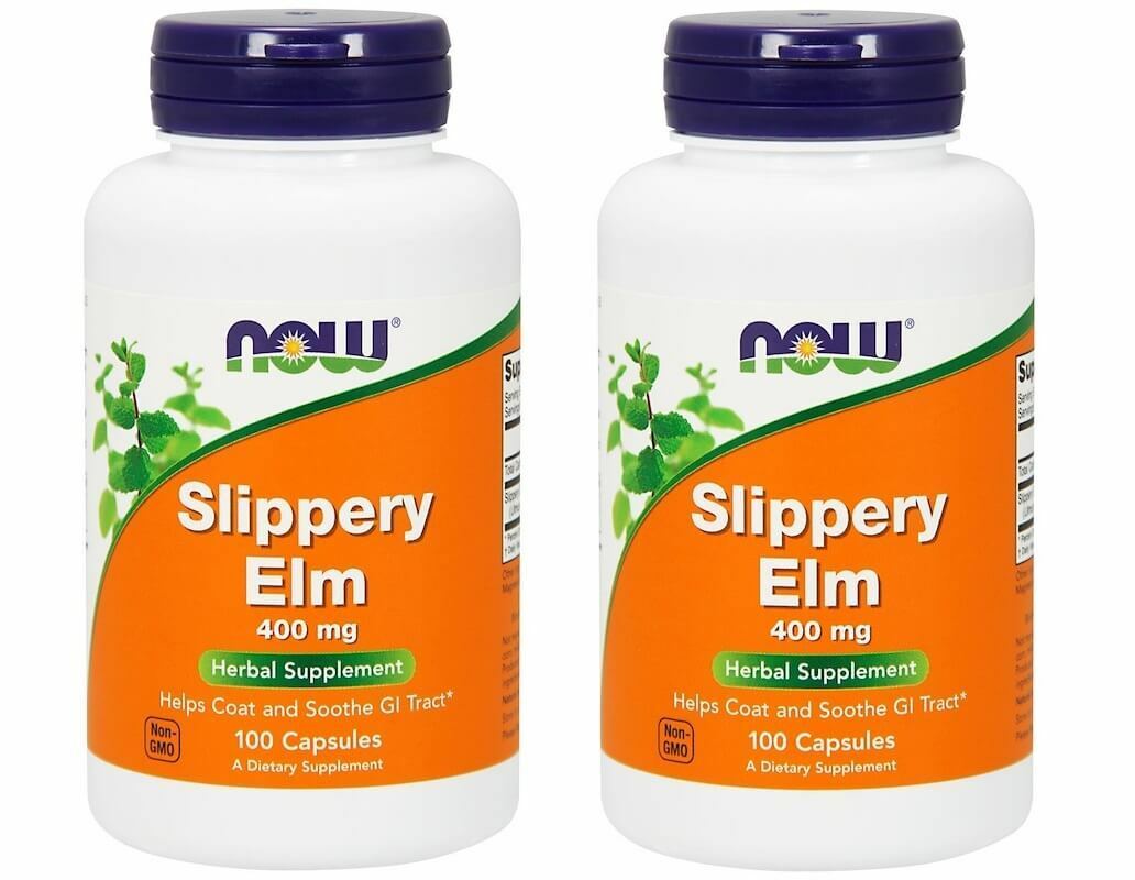Now Foods Slippery Elm, 400 mg, 100 Capsules 2 Packs