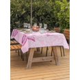 thumbnail image 3 of Outdoor Tablecloth with Umbrella Hole for Patio/Picnic/Party/Camping, Pink Floral Butterflies Waterproof Table Cloth Rectangle Table Cover Washable, Abstract Art Vintage Botanical (52"x 70"), 3 of 8