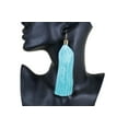 thumbnail image 5 of Women Fashion Jewelry Earrings Set Bright Turquoise Teal Blue Long Fringe Tassel, 5 of 6