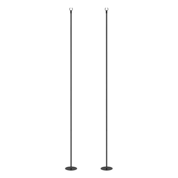 String Light Poles Outdoor 2-Pack, 10FT Steel Lighting Stand for Patio Deck Wedding - Adjustable Height & Easy Install
