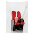 thumbnail image 3 of Ambesonne Movie Theater Tablecloth Rectangular Table Cover, 3D Theater Seats, 60"x84", Red Black White, 3 of 4