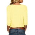 thumbnail image 5 of Zysthvn Fall Women 3/4 Sleeve Tops Casual Lightweight Striped Women Tshirts Loose Fit V Neck Tops, 5 of 8