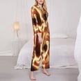 thumbnail image 3 of Uemuo orange lightning Pattern Womens Pajama Sets,PJ Set for Women,Pajamas for Women Logo,Long Sleeve Pajama Set for Women,Soft Long Sleeve Top With Pants-Medium, 3 of 7