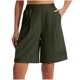 thumbnail image 2 of mfyjkho Pantalones Cortos De Entrenamiento, Pantalones Largos De Moda Para Mujer, De Color Liso, Con Bolsillos, Cintura Elástica, Botones Y Cremallera. Pantalones Cortos Para Mujer S, 2 of 8