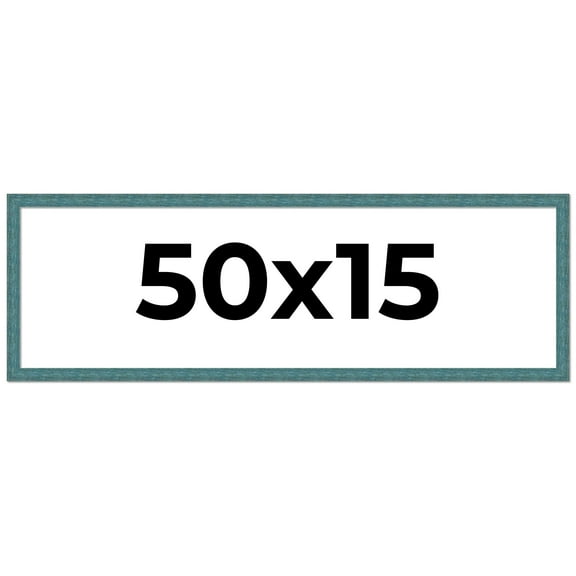 50x15 Frame Blue Rustic Barnwood Solid Wood Picture Frame Width 1.25 Inches | Interior Depth 0.5