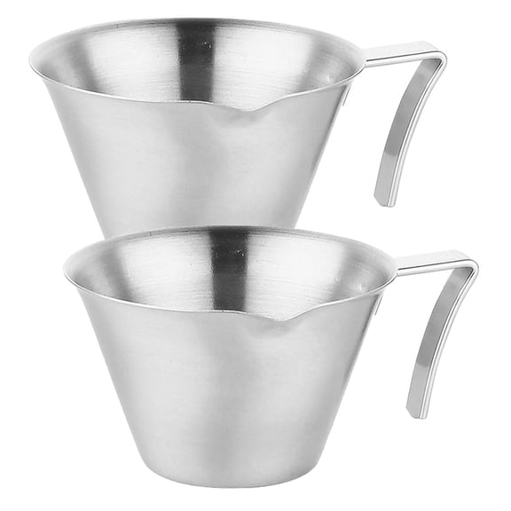 Stainless Steel Espresso Measuring Cup With Handle & Pour Spout 3.38oz Espresso Shot Cups Scale Marks Espresso Pouring Cup for Cafe Hotel Home (1 PCS, Silver)