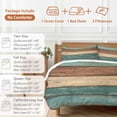 thumbnail image 6 of King 4 Piece Bedding Set Wood Planks in Teal Brown Soft Breathable Duvet Cover and Pillowcase, Rustic Farmhouse Background Duvet Cover Set Bed Sheets for Bedroom Dormitory Guest Room, 6 of 9