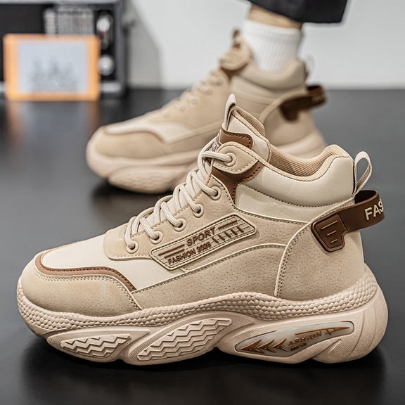 Men's Sports Shoes High-Top Thick-Sole
