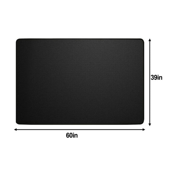 Non Slip Fireproof Floor Mat For Stove Protection Waterproof Black 39X60