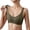 Green, variant on Women's Sports Bras Adjustable Deep V Neck Bras Wireless Spaghetti Strap Criss Cross Padded Low Support Bra(Orange,L)