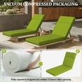 thumbnail image 4 of Snubbull 2 Pack Outdoor Chaise Lounge Cushions, with High-Density Foam, Ties Waterproof & Fade Resistant for Lawn and Pool Lounge Chairs, 72x21x4 inch, Grass Green, 4 of 6