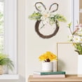 thumbnail image 4 of Easter Bunny Wreath, Artificial White Flowers, Spring Door Hanger, Grapevine Base Decoration for Indoor Outdoor Holiday Display, 4 of 6
