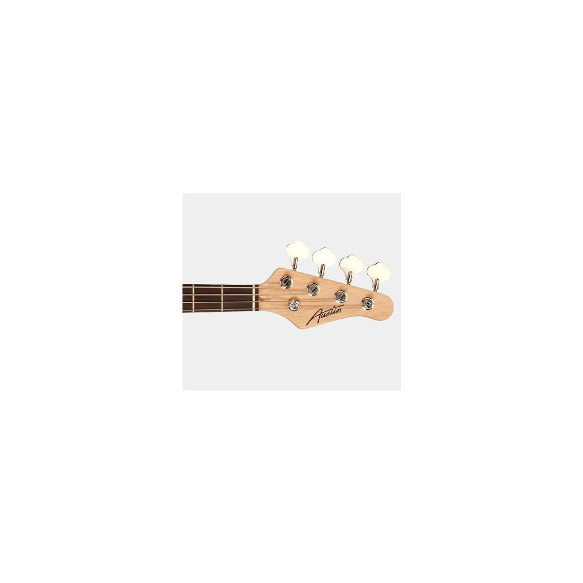 Austin APB200 Series Double Cutaway Bass Guitar, Red