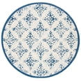 thumbnail image 2 of Safavieh Courtyard Duana Geometric Indoor/Outdoor Area Rug, Ivory/Navy, 6'7" x 6'7" Round, 2 of 8