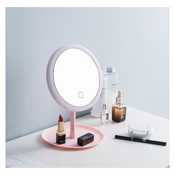 Kohree USB Charging Led Light Makeup Mirror Storage LED Face Mirror Adjustable Touch Dimmer Led Vanity Mirror Table Desk Cosmetic Mirror