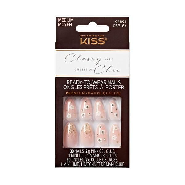 KISS Classy Premium - Fake Nails - Gleamin - Almond - Medium