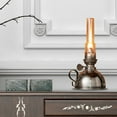 thumbnail image 4 of Kings County Tools 9” Oil Lamp with Nickel Body and Glass Chimney - Extra-Bright Hurricane Lantern, 4 of 6