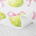 thumbnail image 5 of meiyoeat Bow Green Tennis Quilt Full for Girls, Kawaii Cartoon Ribbon Full Bedspread Sets, 3-Piece, 1 Comforter and 2 Pillowcases, 5 of 7