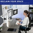 thumbnail image 4 of VIVO White Triple Monitor Desk Mount, Adjustable Stand, Fits 3 Screens up to 32", 4 of 8