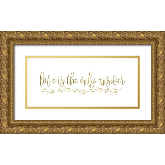 Murdock, Ramona 32x16 Gold Ornate Wood Framed with Double Matting Museum Art Print Titled - Love