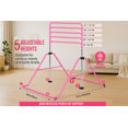 thumbnail image 3 of ToyKraft Adjustable Gymnastics Bar Kids – Foldable Horizontal Kip Bar for Home Gymnastics Training, Expandable & Height Adjustable Gymnastic Bar for Children, Pink, 3 of 9