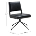 thumbnail image 3 of SAFAVIEH Couture Emmeline Leather Mid Back Swivel Office Chair, Black, 3 of 7