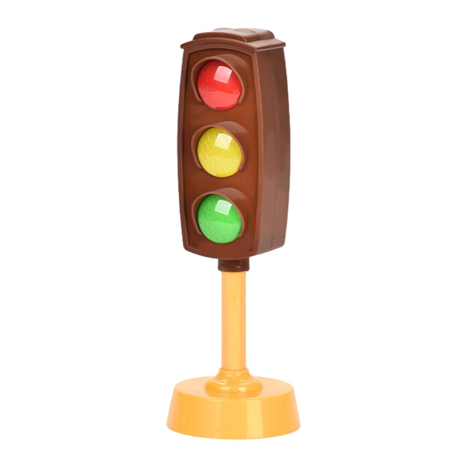 Lot de 3 feux de signalisation pour enfants, feux de signalisation pour enfants, mini panneaux de signalisation routière de 11,9 cm, jouets LED avec