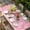 LightPink, variant on Blue Teal Gnomes Christmas Table Cloths for 8 Foot Rectangle Tables, Xmas Weeping Balls Snowflake Patio Waterproof Elastic Fitted Tablecloths, Washable Rectangular Table Cover for Camping