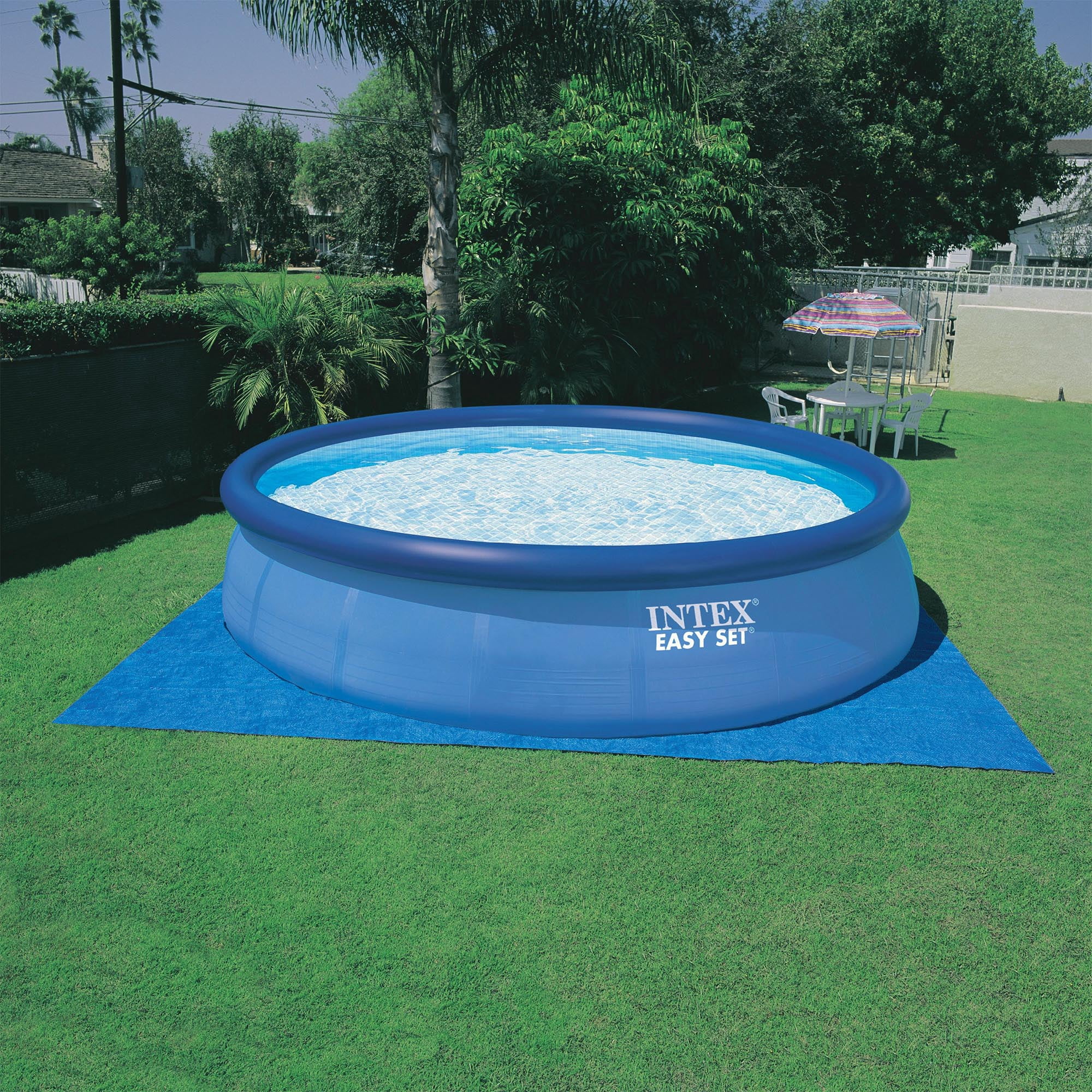 Intex 15' x 42" Inflatable Swimming Pool w/ pool set and Intex 15-Ft Pool Cover