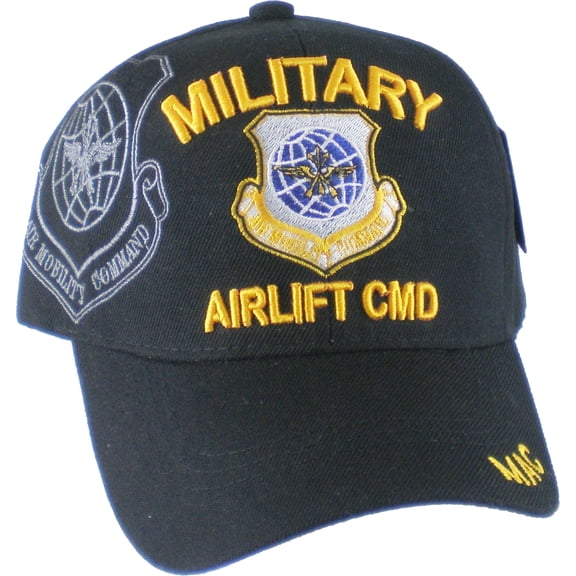 Military Airlift Command Shadow Mens Cap [Baseball Cap - Black - Adjustable]