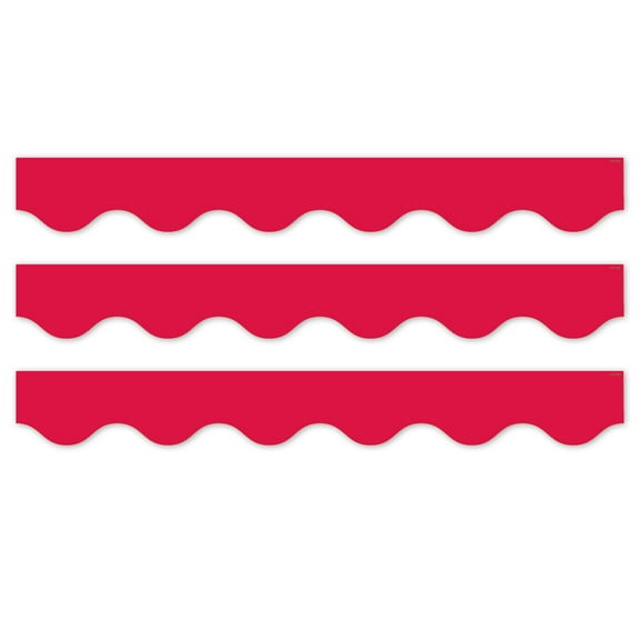 Creative Teaching Press Core Decor Red Wavy EZ Border, Bulletin Board Border, 48 Feet Per Pack, 3 Packs