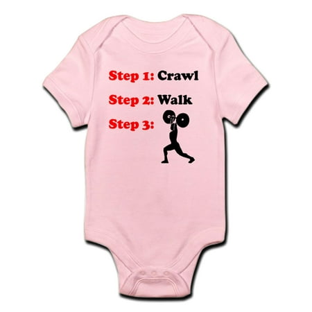 

CafePress - Crawl Walk Weightlifting Body Suit - Baby Light Bodysuit