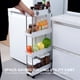 thumbnail image 3 of Carrito organizador azul de 3 niveles con ruedas para cocina - Incluye 2 ganchos, diseño compacto y móvil, 3 of 7
