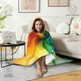 thumbnail image 4 of Wearable Blanket,Colorful Ink Pattern Hooded Wearable Flannel Blanket for Adults & Teens,Winter Poncho Shawl Wrap Cape Cozy Anti-Pill,60"x80", 4 of 5