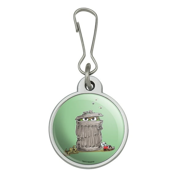 Sesame Street Trash Can Oscar the Grouch Jacket Handbag Purse Luggage Backpack Zipper Pull Charm