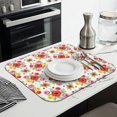 thumbnail image 3 of Pioneer Flower Floral Print Pattern Kitchen Dish Drying Mat 1 Pack, Ultra Absorbent Microfiber Drainer Mat, 16"x18", 3 of 6