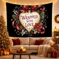 thumbnail image 3 of Red and gold Wrapped with Love heart ornament, bow, Elegant holiday romance Style for Romantic decor enthusiasts, Thoughtful Gift for Bedroom, living room, entryway, Tapestry Wall Hanging, 3 of 7