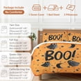 thumbnail image 6 of Halloween Black Bedding Duvet Cover Set Queen Size 4 Pieces Orange Ghosts Stars Full Moon Night Boo Bedding Set with Zipper Closure, 1 Comforter Cover 90x92 Inches 1 Flat Sheet & 2 Pillow Cases, 6 of 7