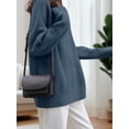 thumbnail image 6 of Women'S Loose Turtle Neck Long Sleeve Pullover Sweater Autumn and Winter Knitted Pullover Top Blue One size, 6 of 9