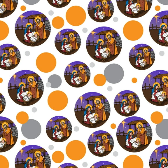 Nativity Scene Baby Jesus Mary Joseph Christmas Christian Bible Premium Gift Wrap Wrapping Paper Roll