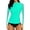 Green Stripe, variant on Attraco Women's Printed Rash Vest Long Sleeve UV Swim Shirts Rash Guard Tops