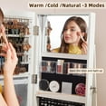 thumbnail image 5 of Joaxswe 360° Swivel Jewelry Cabinet with Full Length Mirror Modern Adult Accessory Armoire, Rustic White, 5 of 9