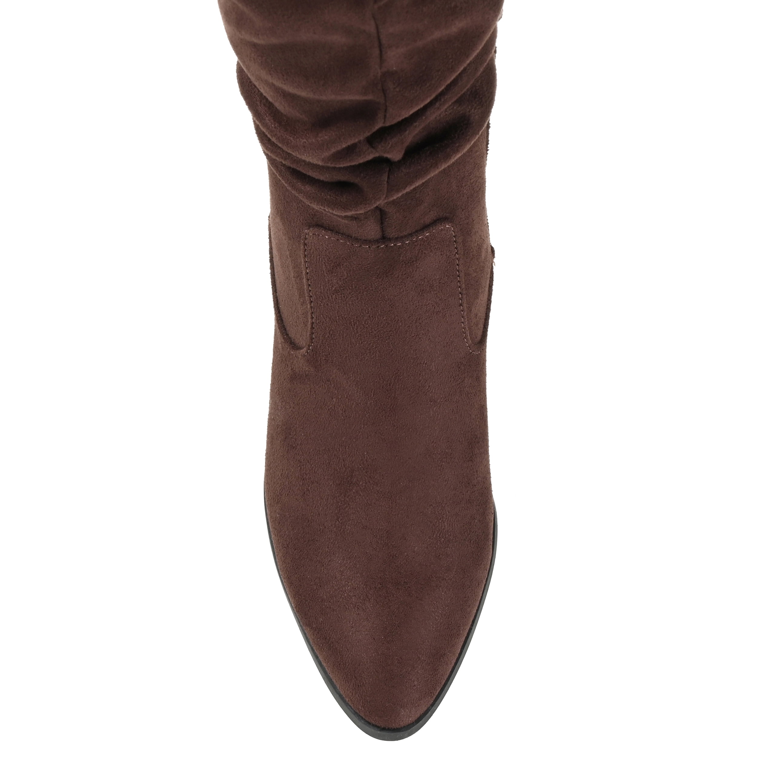 Journee Womens Zivia Extra Wide Calf Stacked Heel Over The Knee Boots