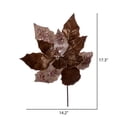 thumbnail image 2 of Vickerman 17" Artificial Rose Gold Poinsettia Christmas Stem,12" Flower, 3 per bag, 2 of 2