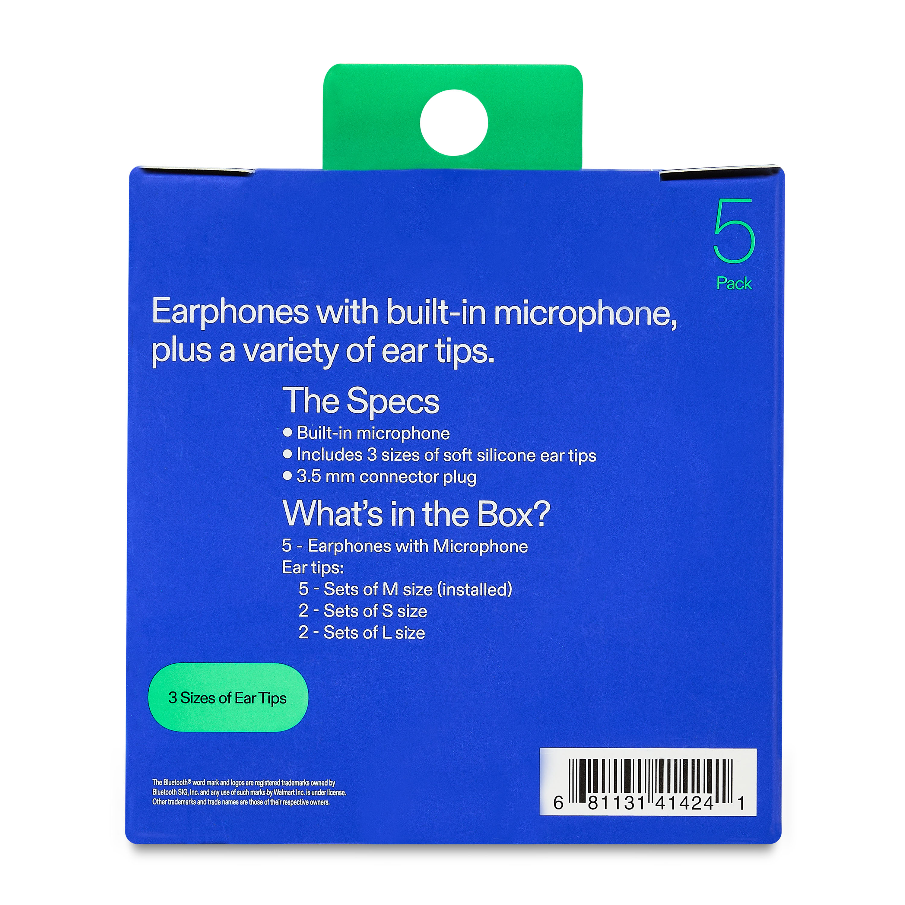 Auriculares con cable onn (paquete de 5), multicolor 7