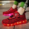 thumbnail image 5 of YUNICUS Kids Light Up Shoes Led Flash Sneakers with Spider Upper USB Charge for Boys Girls Toddles Best Gift for Birthday Thanksgiving Christmas Day(Little Kid 12.5, Red30), 5 of 7