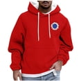 thumbnail image 2 of Dolkfu Sudadera con capucha para hombre con estampado de flores, sudadera con capucha y cordón, blusa casual con bolsillo para hombre XXXXL, 2 of 5
