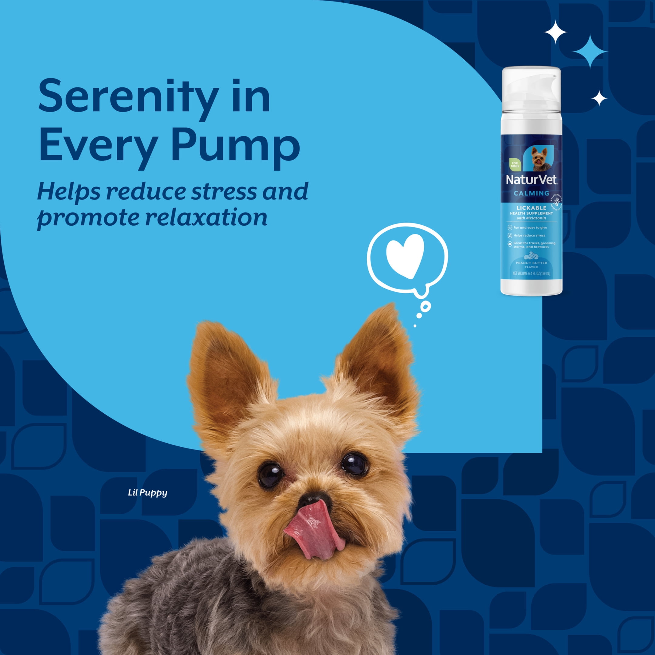 NaturVet Lickable Calming Health Supplement for Dogs, Peanut Butter Flavor, 6.4 fl oz